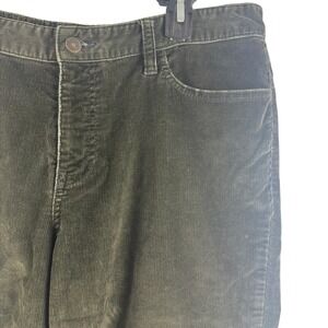 Eddie Bauer Womens Corduroy Pants Olive Green Straight Leg Size 12
